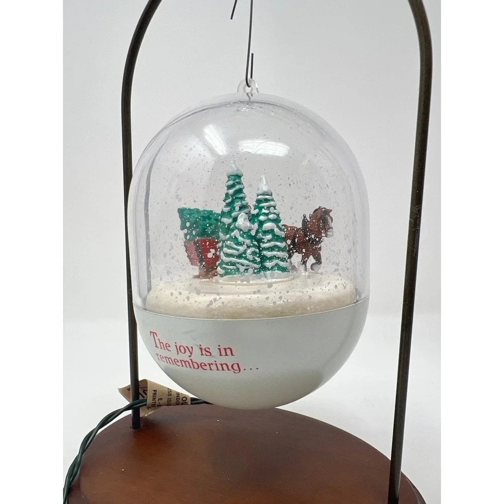 Hallmark Christmas Memories Ornament 1990 Magic Light Motion Wagon Sleigh Ride